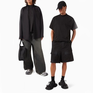 เสื้อยืดผ้าฝ้ายโอเวอร์ไซส์เข้ารูปแบบกล่องเปล่าสำหรับผู้ชายเสื้อครอป - Product Image 2