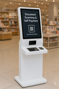 Terminal de Autoservicio con Lector de Códigos de Barras, Lector de Tarjetas, Pantalla LCD, SDK Habilitado, Carcasa Metálica de Pie para Uso en Interiores - Product Image 5