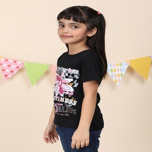 Smart Look 100% coton filles col rond T-Shirt disponible en différentes méthodes d'impression triés sur le volet vente imprimé-tshirt filles - Product Image 2