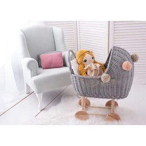 Ensemble de berceau et de poussette en osier de haute qualité avec literie, berceau pour poupée en osier, poussette en rotin pour bébé - Product Image 5