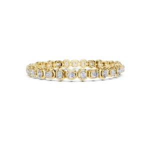 Cushion Cut Moissanite Collet <b>Set</b> Bracelet 925 Sterling <b>Silver</b> Handmade Fine Jewelry - Product Image 3