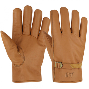 QST gants de travail en cuir de vachette robustes gants de conducteur pour camion conduite entrepôt jardinage gants de sécurité en cuir fendu - Product Image 4