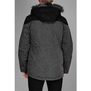 Parka d'hiver sur mesure pour homme, vêtements surdimensionnés, manteau noir, veste parka, capuche, parka en coton, veste - Product Image 3