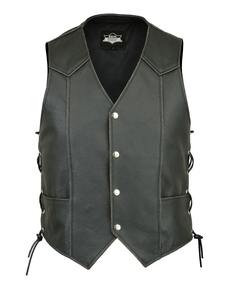 GLOBAL EDGE Gilet en cuir de moto de haute qualité avec design personnalisé, style punk, détails cloutés, couleurs et tailles personnalisées - Product Image 1