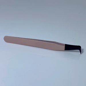 Pincettes de volume en acier inoxydable, couleur chair rose, applicateur d'extension inclinée, applicateur de cils, vente complète personnalisée - Product Image 4