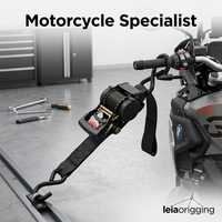 Tali Pengikat Ratchet Retractable Rauto 2 inci 3000 Lbs Heavy Duty Poliester Kekuatan Tinggi untuk Sepeda Motor RV Caravan Camper