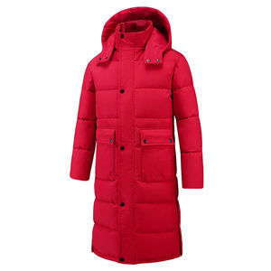 Chaqueta Acolchada Larga Impermeable de Alta Calidad con Capucha, Cierre Completo con Cremallera y Botones, Ropa Casual, Cálida para Invierno, Diseño Personalizado, Talla - Product Image 1