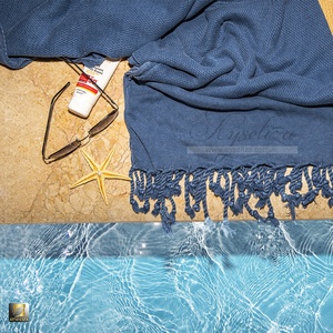 Serviette de plage en coton turc Peshtemal Hammam en lin biologique de qualité supérieure Logo tissé à séchage rapide doux pour les voyages en station - Product Image 6