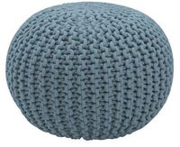 Ensemble de pouf rond en coton et tapis motif solide doux et imperméable pour mariage/fête technique au crochet pour salon