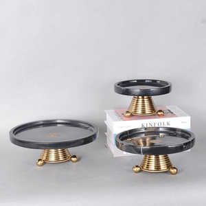 Metal Decorative Fancy Designer Gold <b>Cake</b> <b>Stand</b> With Luxury Marble Base Wholesale Wedding Event Decoration Cheap Price Supplier - Product Image 6