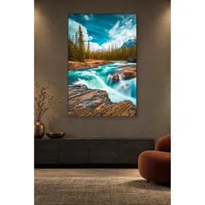 Stampa su tela della fiume turchese di Fida che scorre tra le rocce - Product Image 3