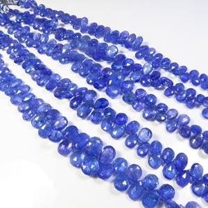 La mejor colección de cuentas facetadas de tanzanita azul Natural, hebra de 8 ", gemas de pera de 6-11mm para collar de joyería, piedras preciosas sueltas - Product Image 6