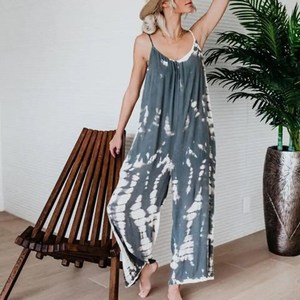 100% Soft Fabric Eco-Friendly Vintage Jumpsuit Elegant <b>Bodysuit</b> Multi-Colors High Waist Loose Fitness Style Fashionable Solid - Product Image 4