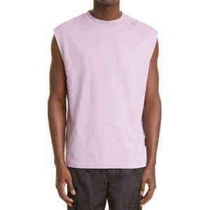 Singlet de sport de haute qualité surdimensionné, respirant, en tricot, design pour hommes, coton chiné gris, débardeur pour hommes, col en V, sans manches - Product Image 2