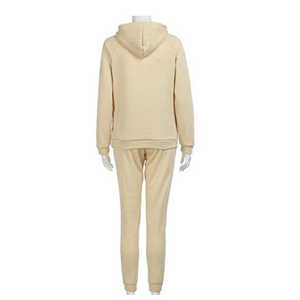 Survêtement en coton molletonné personnalisé pour femmes OEM Survêtement avec couleur personnalisée et impression personnalisée Ensembles de survêtement pour femmes - Product Image 2