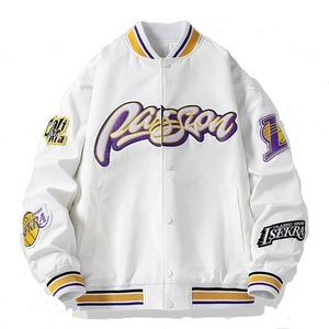<span class=keywords><strong>Blouson</strong></span> universitaire en cuir de luxe pour <span class=keywords><strong>homme</strong></span>, modèle 2026, avec broderie appliquée en chenille, style joueur de baseball, personnalisable, fabrication OEM - Product Image 3