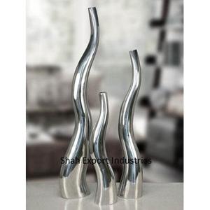 Florero de aluminio moderno para sala de estar, decoración de mesa, diseño martillado plateado, decoraciones de boda, jarrón de Metal - Product Image 2