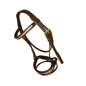 Juego de bridas de caballo ecuestre de cuero duradero Bit Browbands Costura elegante Arnés de caballo Equitación Carreras Halter Headstall incluido - Product Image 3