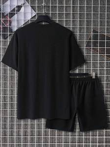 Camiseta de sublimación elástica ajustada suave con cuello redondo de manga corta para hombre, ropa de verano con cuello redondo, camiseta sublimada y corta para hombre - Product Image 2