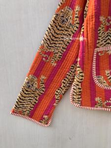 <b>Quilted</b> Floral Handmade Bohemian Jackets Cotton Floral Style Fall Winter Jacket Coat Street wear reversible gift for her - Product Image 6