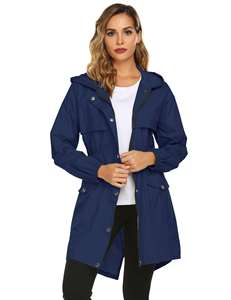 Hermosos servicios de diseño cortavientos impermeable para mujer impermeable ligero empacable capucha chaqueta de lluvia para mujer - Product Image 6