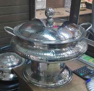 Fabrication et exportateur de chauffe-plats en acier inoxydable dessus de table de haute qualité classique élégant fait à la main en métal chauffe-plats - Product Image 5