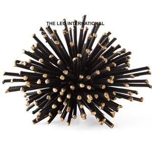 Aluminio Metal hoja forma oro acabado esculturas modernas de la India juegos de 3 lujo hecho a mano hogar decorativo - Product Image 5