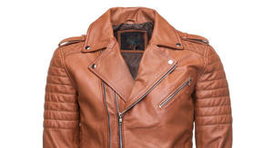 Veste en cuir de motard tan pour hommes avec fermeture à glissière Style hiver décontracté fini - Product Image 4