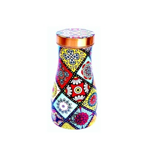 Carafe de chambre à coucher en cuivre de la meilleure qualité avec pot de chevet sans joint en verre intégré bouteille au design moderne avec pichet imprimé différent - Product Image 2