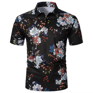 Polos transpirables al por mayor para hombre, sublimación personalizada en blanco, camiseta negra con estampado de poliéster para hombre, precio al por mayor - Product Image 1