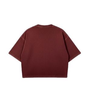 Camisetas de hombre 2026 personalizadas de estilo urbano, desgastadas, extragrandes, de peso pesado, estilo gótico, de seda, 100% algodón, de alta calidad, corte holgado. - Product Image 2