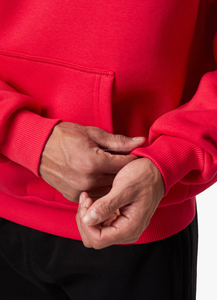 Sweats à capuche thermiques rouges pour hommes personnalisés en gros, haute qualité, XL, épaules tombantes, respirants, brodés - Product Image 6