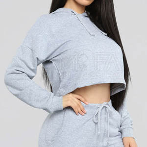 Sudaderas cortas transpirables antiarrugas personalizadas para mujer estilo de calle de tela suave a la venta - Product Image 3