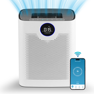 เครื่องฟอกอากาศอัจฉริยะควบคุมผ่าน WiFi สำหรับบ้านและห้องนอน สีขาว พร้อมแผ่นกรอง HEPA และโหมดสุขภาพการนอนหลับ - Product Image 1