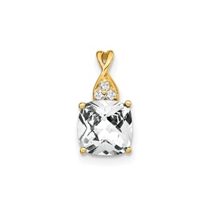 Pendentif pierre de naissance style infini, quartz rubis avec breloque à broches CZ-Coussin plaqué or en argent sterling 925 bijoux pour femmes - Product Image 3