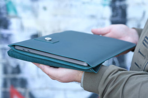 Handmade Genuine <b>Leather</b> Sleeve Slim Laptop Bag for Laptop Mac Book Personalized Vintage <b>Leather</b> <b>Documents</b> Holder Case <b>Folder</b> - Product Image 2