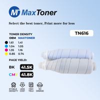 Cartouche de toner MaxToner TN616 TN-616 compatible avec Konica Minolta Bizhub PRESS C6000 C7000 C7000P Laser Powder
