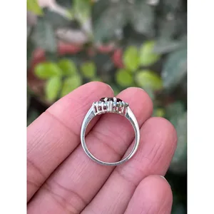 Bague Cœur en Argent 925 avec Grenat Naturel, Tendance, Sertie Or Rose et Plaqué Or Rhodium 18K, Plusieurs Options Disponibles - Product Image 6