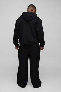 Nuevo Chándal Deportivo Negro de Talla Grande, Grueso, de Algodón, con Detalles Metálicos, Estilo Carpintero, de Alta Calidad, Venta Caliente, MOQ Bajo - Product Image 3