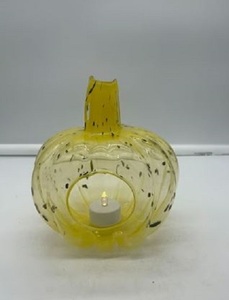 Bougie en verre spéciale Halloween Votive avec design d'autocollant citrouille Décor pour ambiance fantomatique Automne Candlabra Votive Holder - Product Image 2