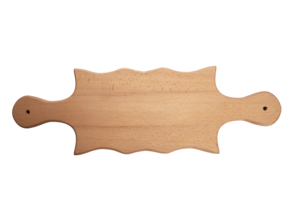 Planche à charcuterie en bois de hêtre ondulé à double poignée, plateau de service en bois naturel, planche à découper et à fromage décorative artisanale - Product Image 5