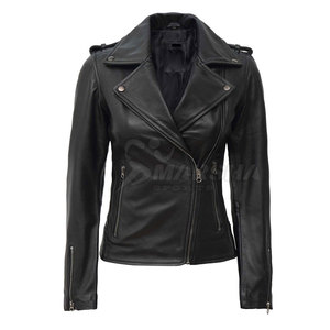 Veste en cuir de haute qualité Logo personnalisé Veste en cuir Vêtements à la mode Veste en cuir pour femmes - Product Image 2
