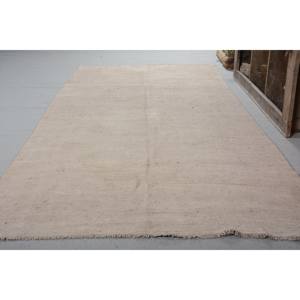 Alfombra turca Vintage moderna, patrón Beige clásico de 4,7x11,8 pies con forro de látex de piel de conejo de imitación de lana, pasillo de felpa Rectangular - Product Image 5