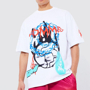 Ropa de calle con estampado Dtg, camisetas gráficas, camiseta en blanco, 100% de algodón, ropa de talla grande para hombre, camisetas personalizadas con estampado DTG para hombre - Product Image 1