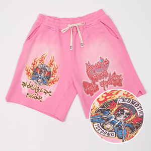 Vêtements de rue d'été décontractés pour hommes, style vintage, en polyester/coton, tissu éponge français, délavé à l'acide, avec strass, impression DTG, respirant, écologique, grandes tailles - Product Image 4