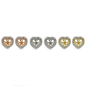 Oem Jewelry Fiable High Quality 18K Solid White Gold Real Diamond Round Semi Mount Pendientes para mujer - Product Image 4