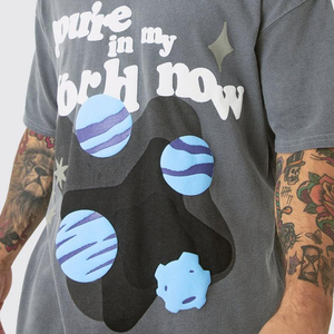 T-shirts imprimés à col rond pour hommes Vente en gros en stock Sonnerie imprimée personnalisée Meilleure qualité T-shirt en coton à manches courtes pour hommes - Product Image 4