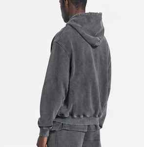 Sweat à capuche imprimé de logo personnalisé en gros sweat à capuche décontracté surdimensionné sweat à la mode à manches longues avec fermeture éclair Hip Hop Street sweat à capuche pour hommes - Product Image 6