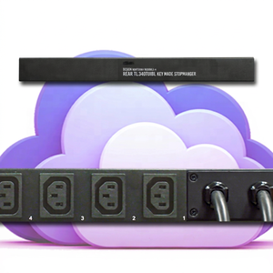 Interruptor de Transferencia Estática Neutro PDU 32A 230V 10 Salidas IEC C13 2 Entradas IEC309 Pantalla OLED Negra con Interruptores - Product Image 1