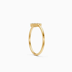 Bague de fiançailles classique de luxe en or fin plaqué or 18 carats pour femme, avec diamant taille poire certifié IGI - Product Image 1